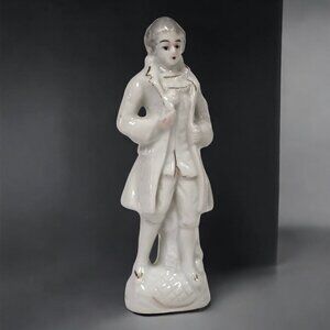Vintage Porcelain Colonial Man Figurine 5" Made in Japan Collectible Decor